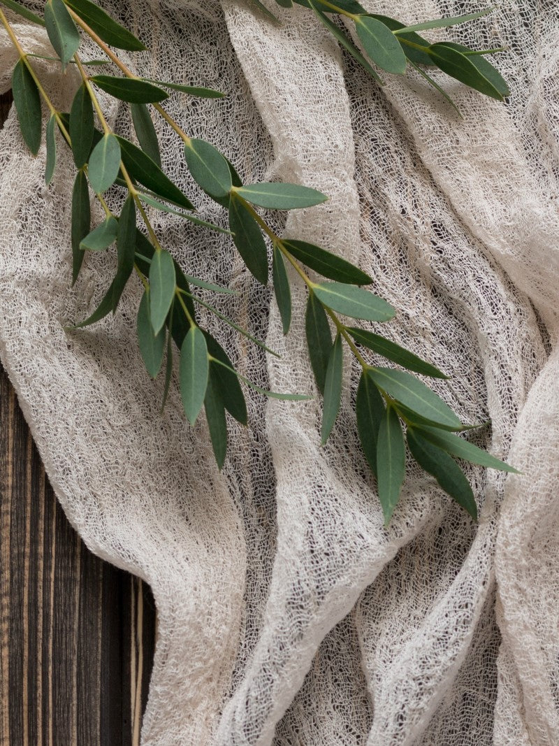 Sand Cheesecloth Table Runner