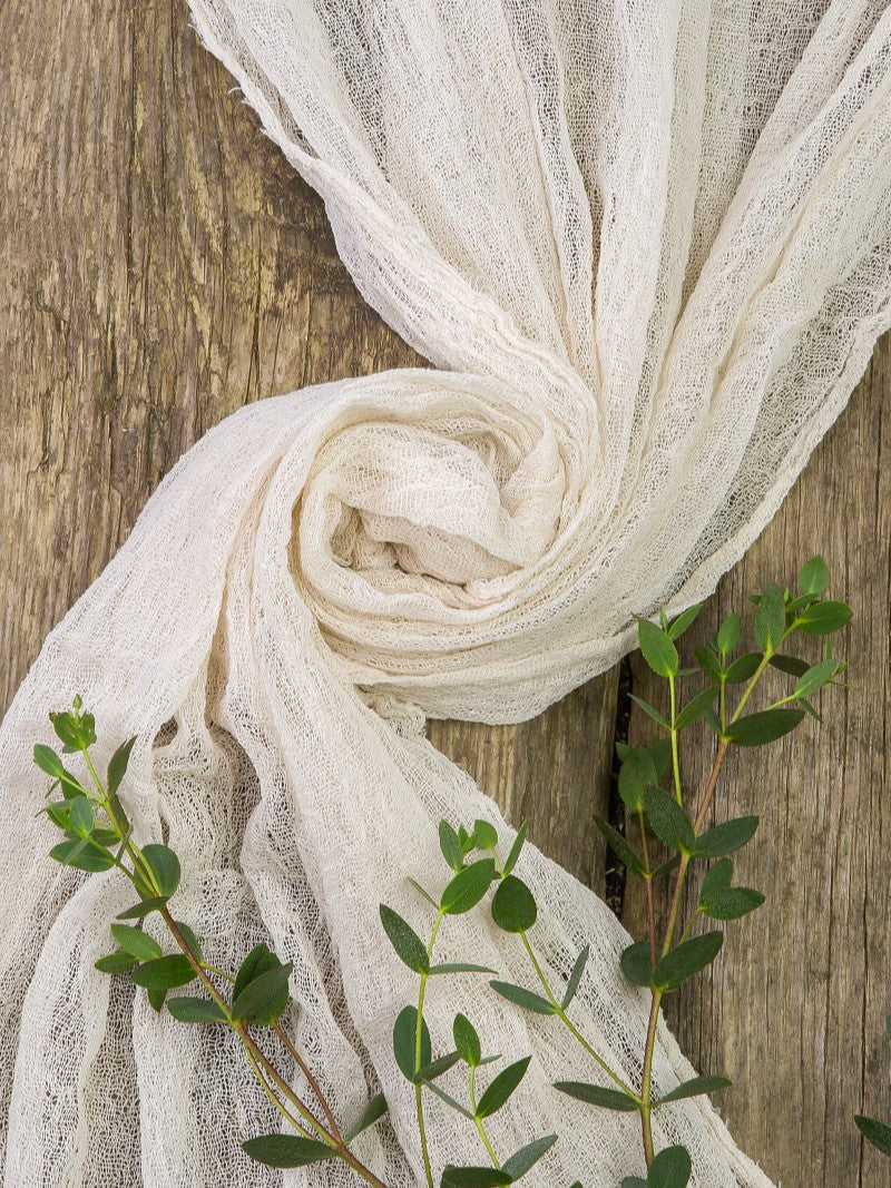 Sand Cheesecloth Table Runner