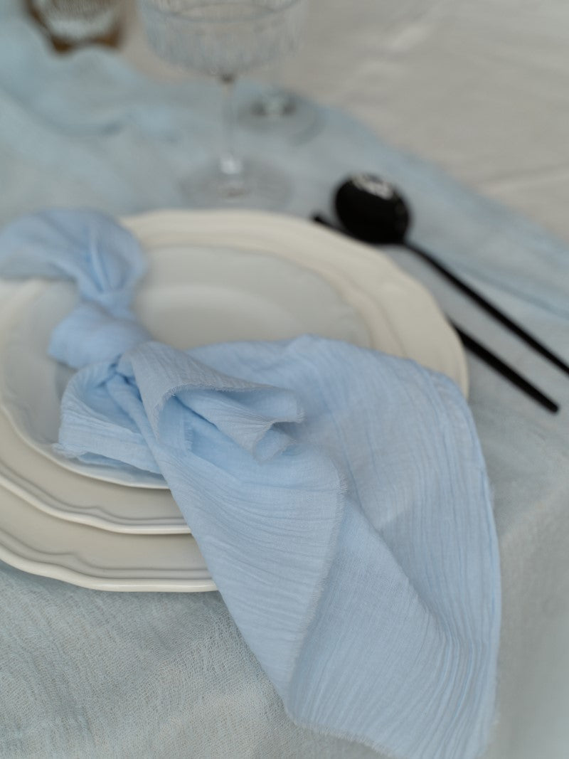 Sky Blue Cheesecloth Wedding and Party Napkins