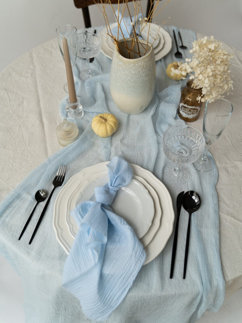 Sky Blue Cheesecloth Wedding and Party Napkins