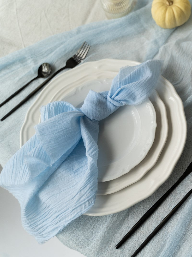 Sky Blue Cheesecloth Wedding and Party Napkins