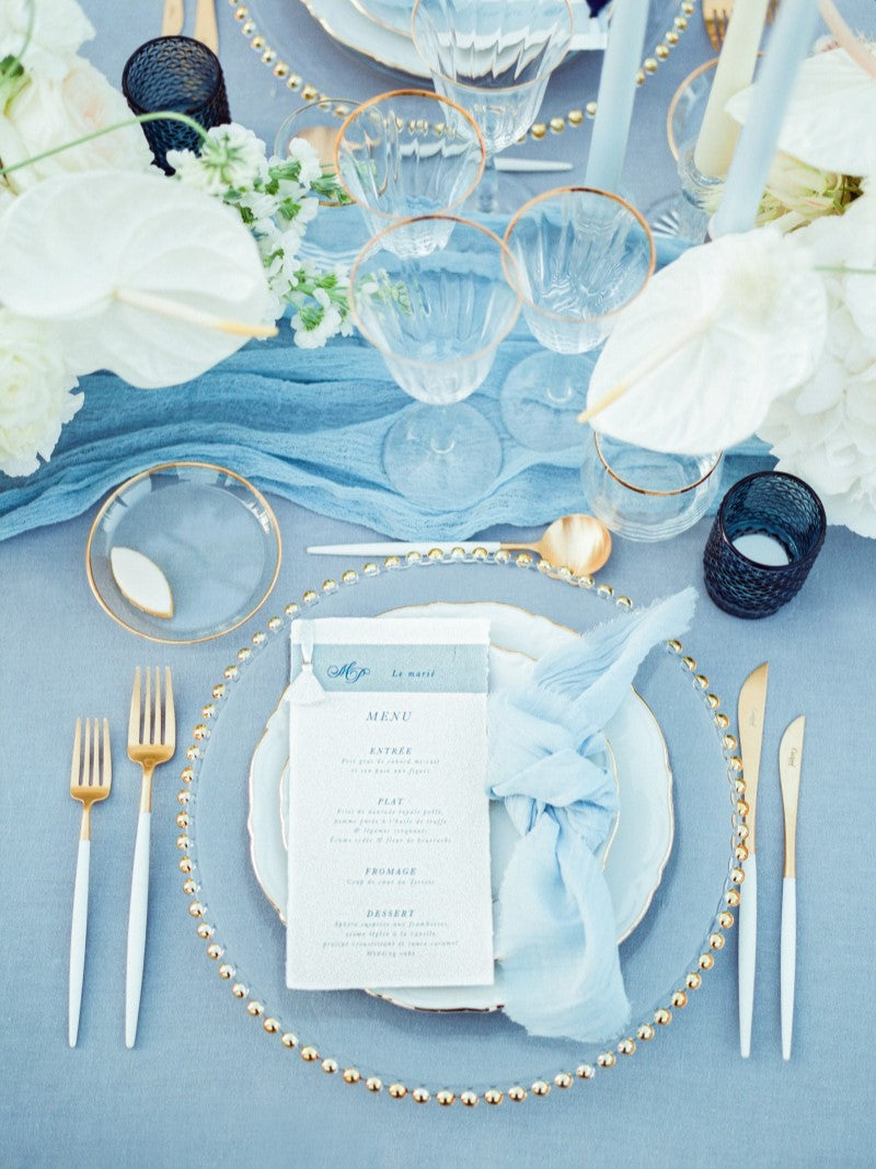 Sky Blue Cheesecloth Wedding and Party Napkins