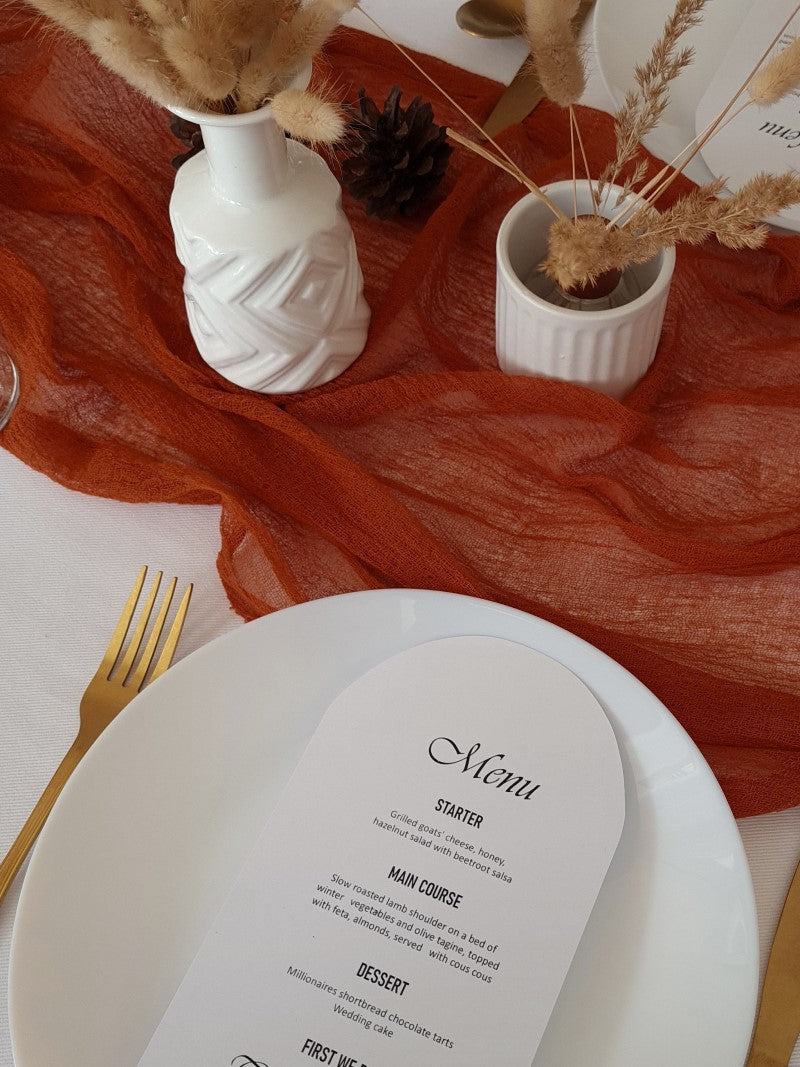 Terracotta Cheesecloth Table Runner