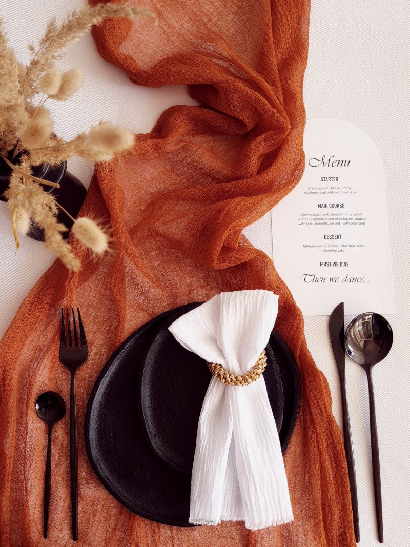 Terracotta Cheesecloth Table Runner