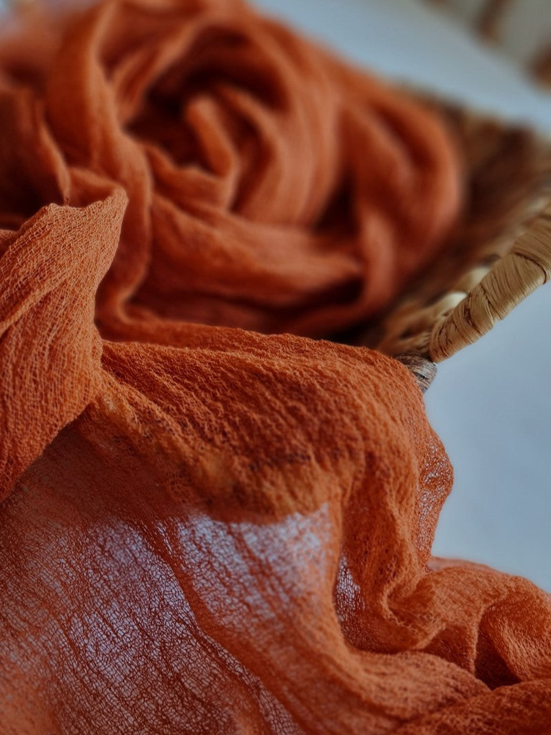 Terracotta Cheesecloth Table Runner