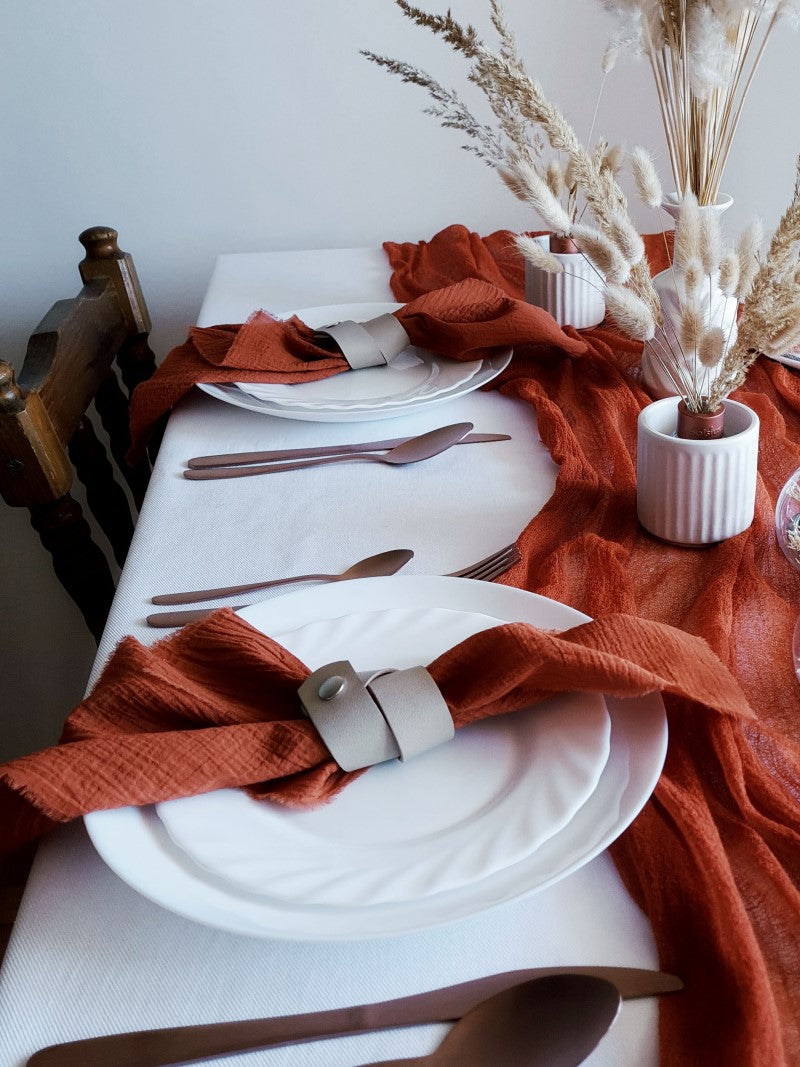 Terracotta Cheesecloth Wedding and Party Napkins