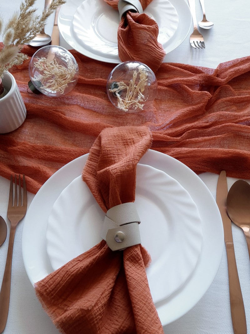 Terracotta Cheesecloth Wedding and Party Napkins