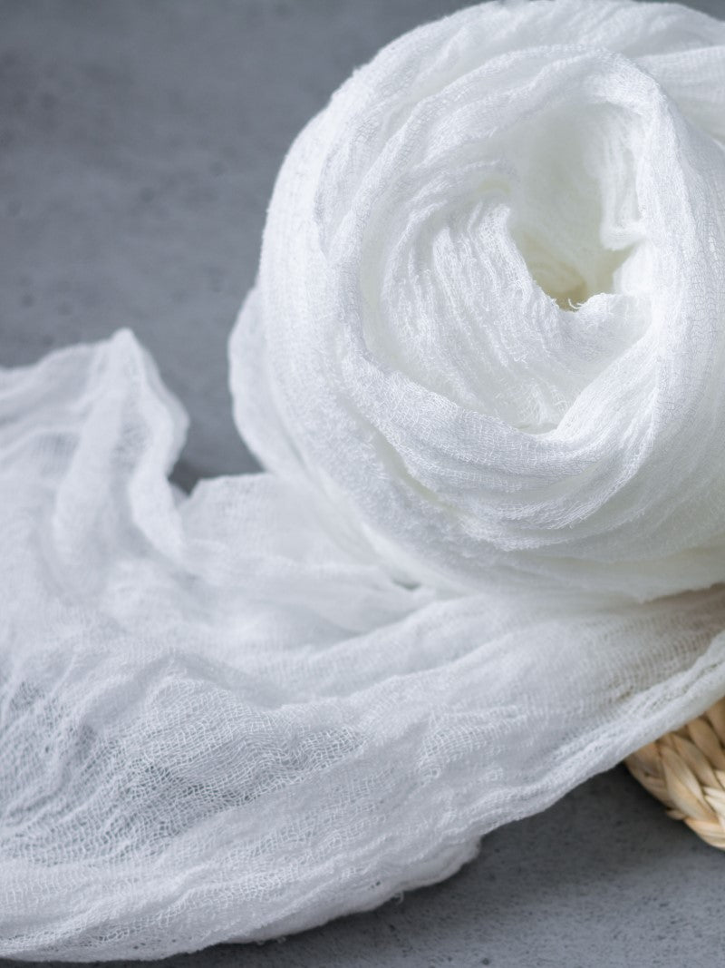 White Cheesecloth Table Runner