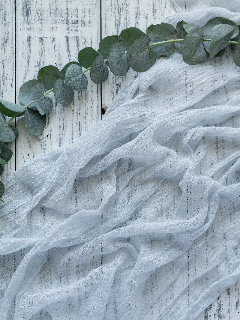 Light Grey Cheesecloth Table Runner