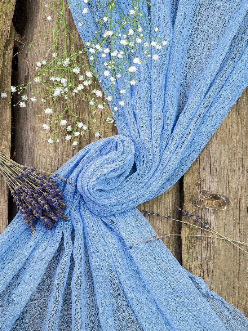 Ocean Blue Cheesecloth Table Runner
