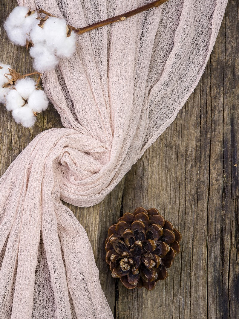 Pink Nude Cheesecloth Table Runner